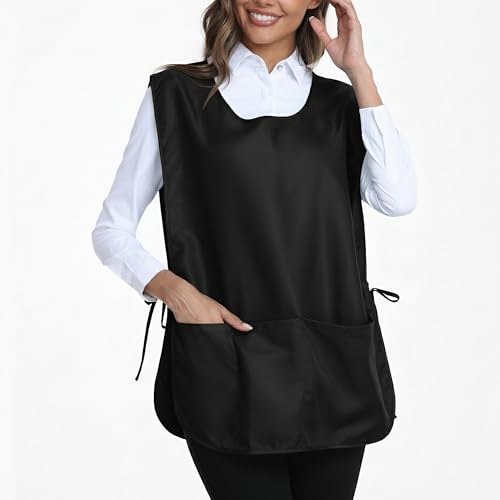 Unisex Cobbler Apron with 3 Deep Pockets, Adjustable Smock Vest