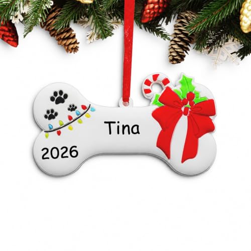 Tevxj 2026 Dog Bone Christmas Ornament - Personalized Pet Hanging Decoration (Dog Bone)