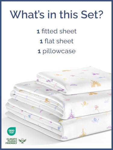 CGK Unlimited Kids Twin Princess Sheet Set - 3-Piece Microfiber Bedding
