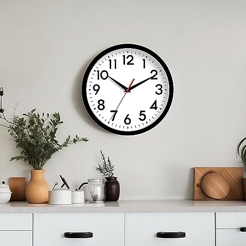 14 Inch Silent Wall Clock, Non-Ticking Battery Operated Analog Clock