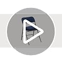 Set of 2 Navy Fabric Padded Folding Chairs with Steel Frame
