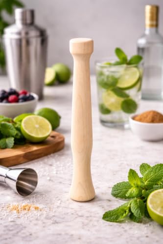 Fletchers' Mill 11-Inch Wooden Cocktail Muddler for Mojitos & Old Fashioned