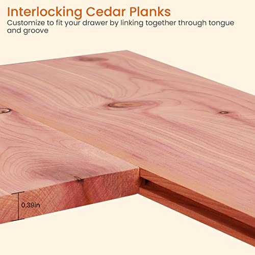 Aromatic Cedar Closet Planks, 8-Piece Interlocking Drawer Liner Set