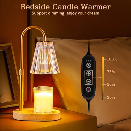 Electric Candle Warmer Lamp with Timer - Adjustable Height & Dimmable Light
