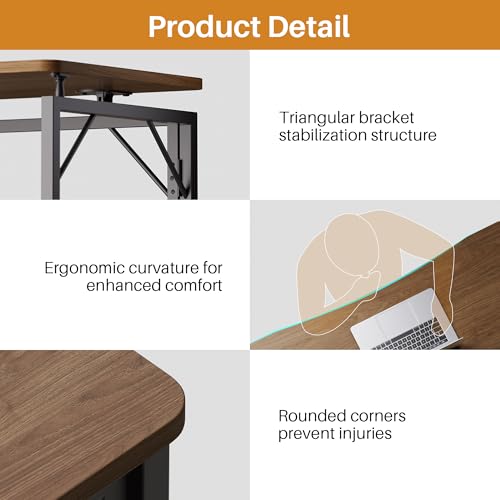 31.5" Small Folding Computer Desk - No Assembly Wooden Writing Desk