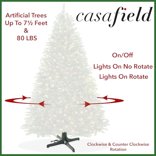 Rotating Christmas Tree Stand with Outlets - Supports Up to 7.5 ft Artificial Tree