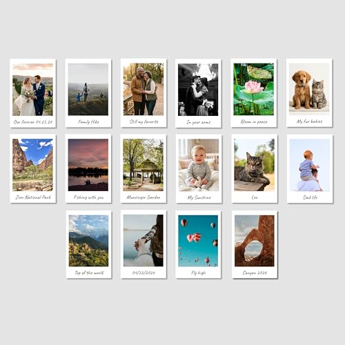 Custom Mini Retro Photo Prints with Captions - 1x1.5 Inch Wallet Size