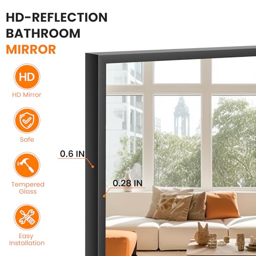 Full Length Floor Mirror 56"x15" - HD Shatterproof Body Mirror with Stand