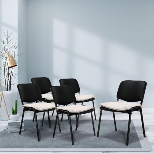 Square Corduroy Chair Cushion with Ties, 17x17 Non-Slip Seat Pad, White