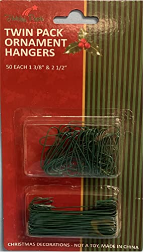 Christmas Tree Ornament Hooks Set - 100 Metal Hooks in 2 Sizes for Decorations