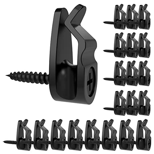 Outdoor String Light Hanger Hooks with Safety Clip - 50 Pack, Black