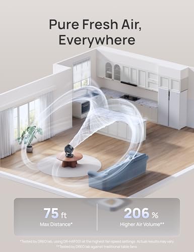 Oscillating Table Air Circulator Fan with Remote and 4 Speeds