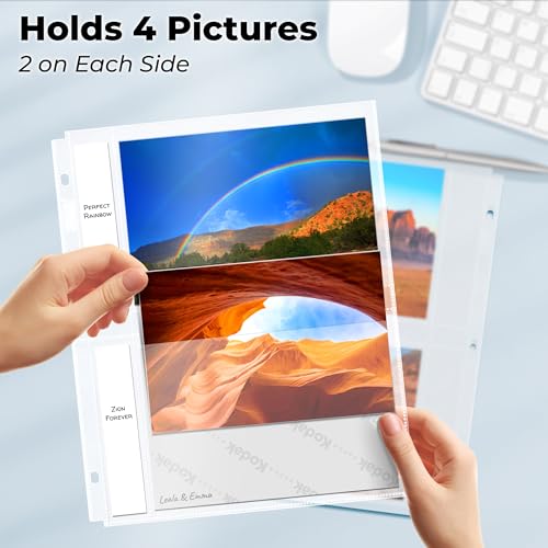 5x7 Photo Sleeves for 3-Ring Binder, 25-Pack Acid-Free Refill Pages