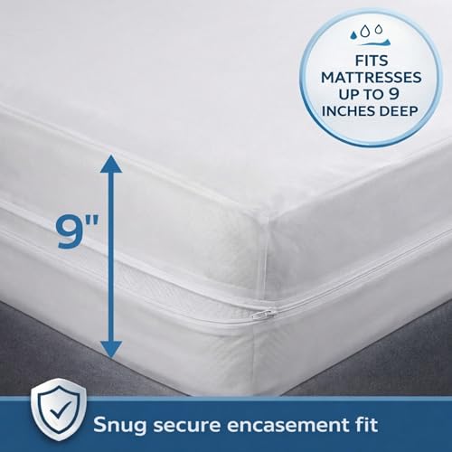Waterproof Twin XL Mattress Encasement - Heavy Duty & Breathable