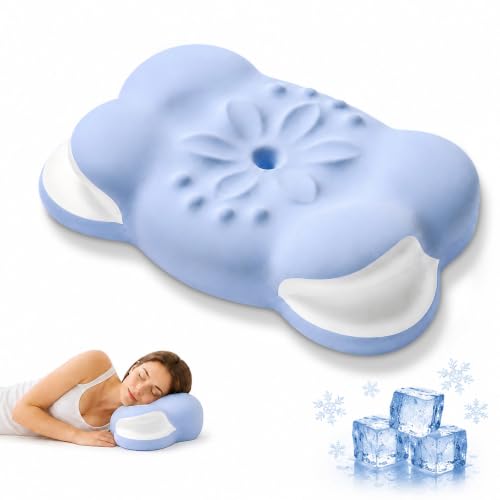 Cooling Memory Foam Cervical Neck Pillow with Zero-Pressure Ear Zone