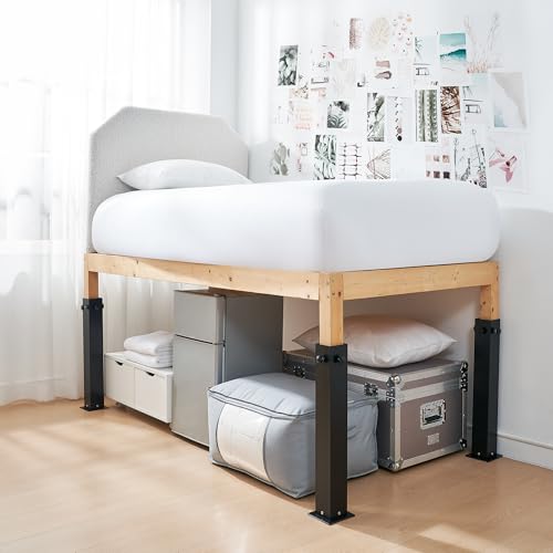 Ultimate Height Black Bed Risers - Carbon Steel for Dorms