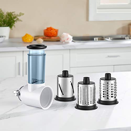 Slicer and Shredder Attachment for Stand Mixers with 3 Stainless Blades