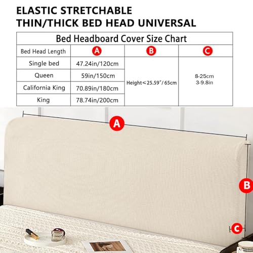 Stretch Headboard Cover for Full Queen King Size Beds - Dustproof Protector