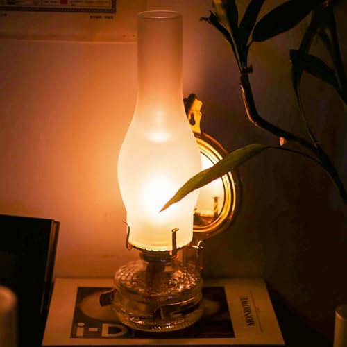 Frosted Glass Oil Lamp Chimney Replacement - 3 Inch Base x 10 Inch High