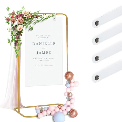 Adjustable Gold Easel Stand for Wedding Welcome Signs and Event Banners