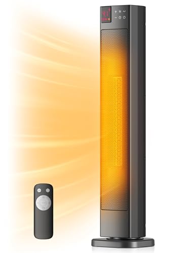 30-Inch Ceramic Tower Space Heater with Remote and Thermostat