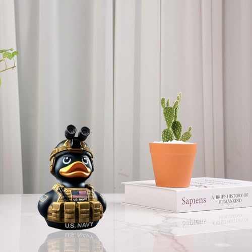 Military Veteran Tribute Duck Resin Figurine for Jeep Decor and Gifts