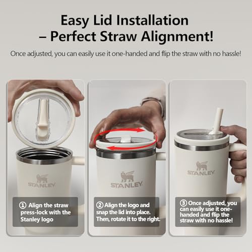 40 oz Leak-Proof Replacement Flip Straw Lid for 40oz Tumblers, 2-Pack