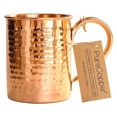 12oz Stainless Steel Moscow Mule Mug with Handle - Hammered Metal Cocktail Cup, Food Grade, Eco-Friendly, Perfect for Cold Drinks & Gifts
