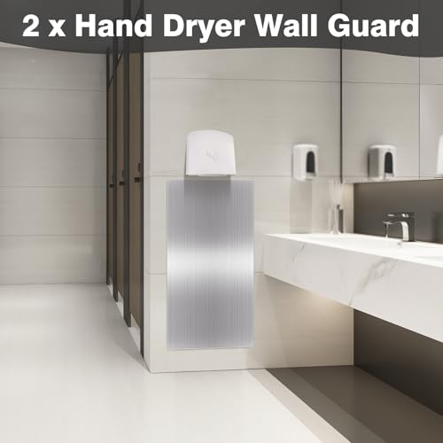 32x16 Inch Stainless Steel Hand Dryer Wall Splash Guard - 2 Piece Set