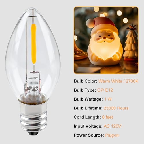 6ft LED Accessory Cord with On/Off Switch for Holiday Crafts & Decor, 2 Pack