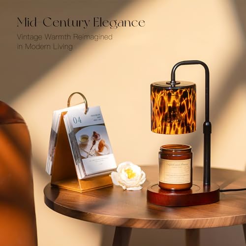 Height Adjustable Candle Warmer Lamp with Timer & Dimmable Light