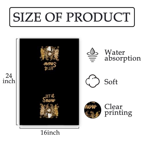 Snowman Christmas Kitchen Towels - Let It Snow Winter Decor, 16x24 Inches