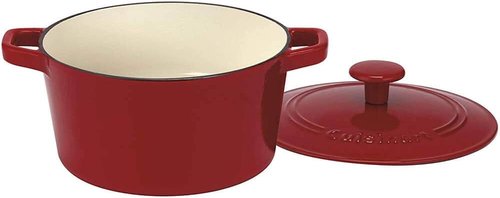 Cuisinart Enameled Cast Iron Round Casserole - Cardinal Red, 3-Quart | Durable & Stylish Cookware