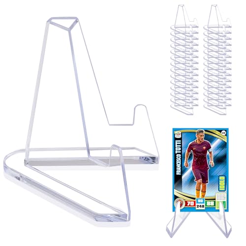 32-Pack Clear Acrylic Trading Card Display Stands for Collectibles