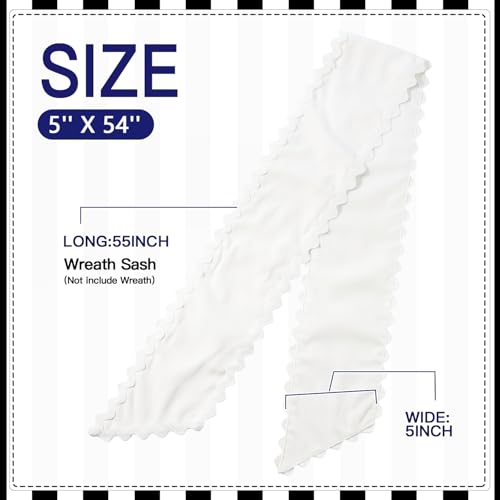 Blank Wreath Sash with Ric Rac Trim for Monogram Embroidery