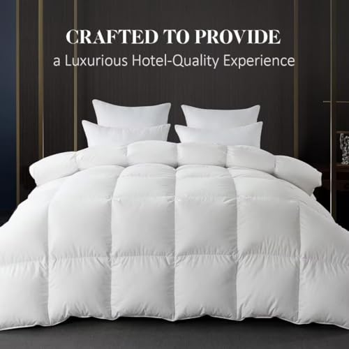 WhatsBedding All-Season Feather Down Fiber Comforter - Queen Duvet Insert