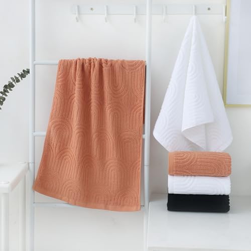 Striped 100% Cotton Hand Towel Set - Soft Absorbent Bathroom Towels (2 Pack)