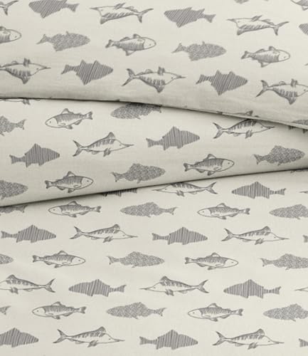 3-Piece Fish Print Kids Duvet Cover Set, Full Size Soft Microfiber Bedding