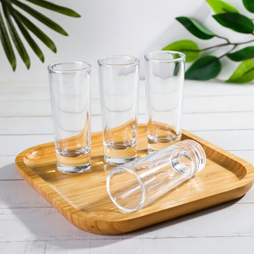BTGLLAS 2 Pack Tall Heavy Base Shot Glasses - Clear 2 oz Tequila & Liquor Cups (2PCAK Tall)