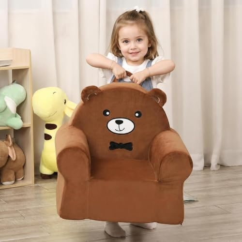 Kids Character Toddler Chair - Soft, Cuddly Animal Design, Lightweight & Washable