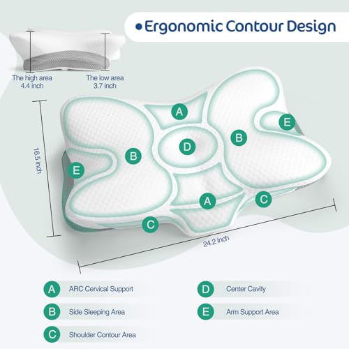 Ergonomic Memory Foam Cervical Pillow for Neck and Shoulder Pain