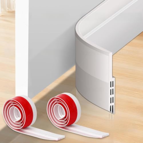 Under Door Draft Stopper Silicone Seal Strip (2 Pack) - Draft & Noise Blocker