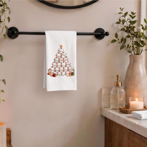 RKQIEG Funny Christmas Hand Towels for Bathroom - Christmas Bathroom Decor