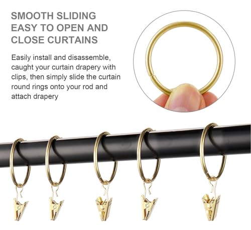 40 Pack Metal Curtain Rings with Clips, 1.25-Inch Heavy Duty Drapery Hangers