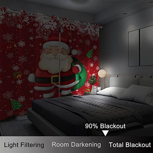 AWERT Santa Christmas Curtains 2 Panels 42x63in Blackout Grommets – Living Room Decor