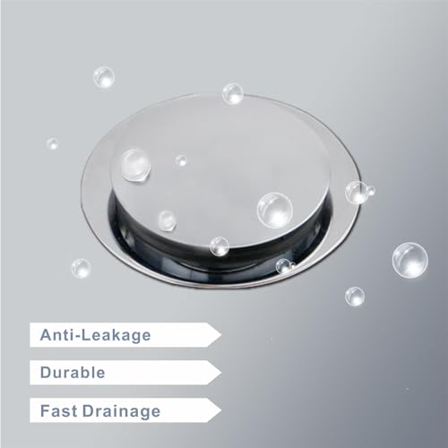 Universal Pop Up Bathtub Drain Stopper, Chrome Solid Brass Bath Drain