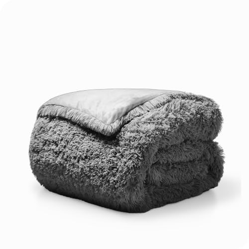 Shaggy Fleece Duvet Cover Twin/Twin XL - Super Soft Grey