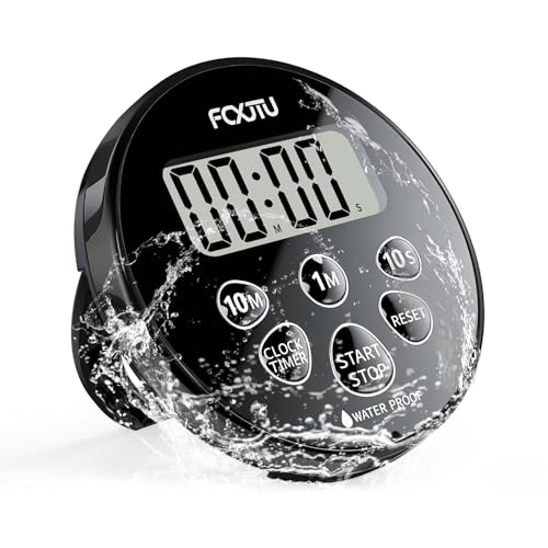 Digital Waterproof Shower Timer and Clock with Magnetic Back and Stand