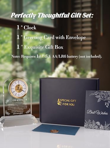 Mr & Mrs Keepsake Clock for Couples - Romantic Wedding Anniversary Gift
