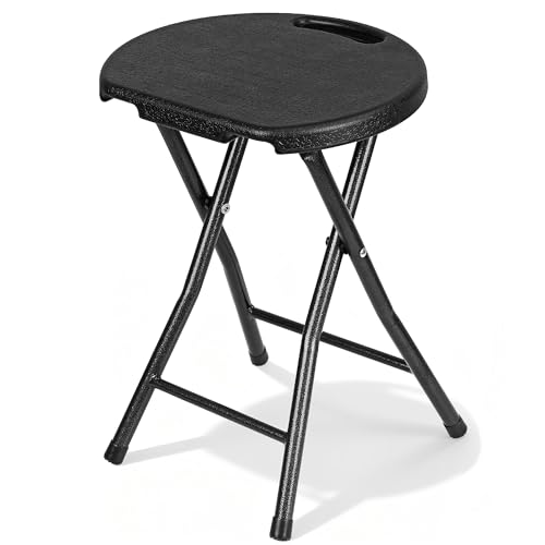 18-Inch Folding Stool with Handle, Heavy-Duty 500 lbs Capacity Portable Seat